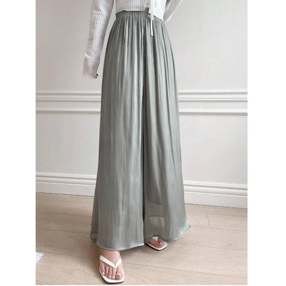 Wide Leg Pant Gray/Green - Picture 4 of 8